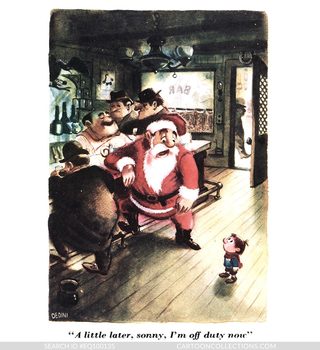 A little later, sonny, I'm off duty now. - Bad Santa cartoons - Eldon Dedini CartoonStock.com - Bad Santa cartoons - Eldon Dedini