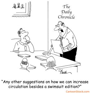 cartoon used in online publication to attract subscribers through humour.