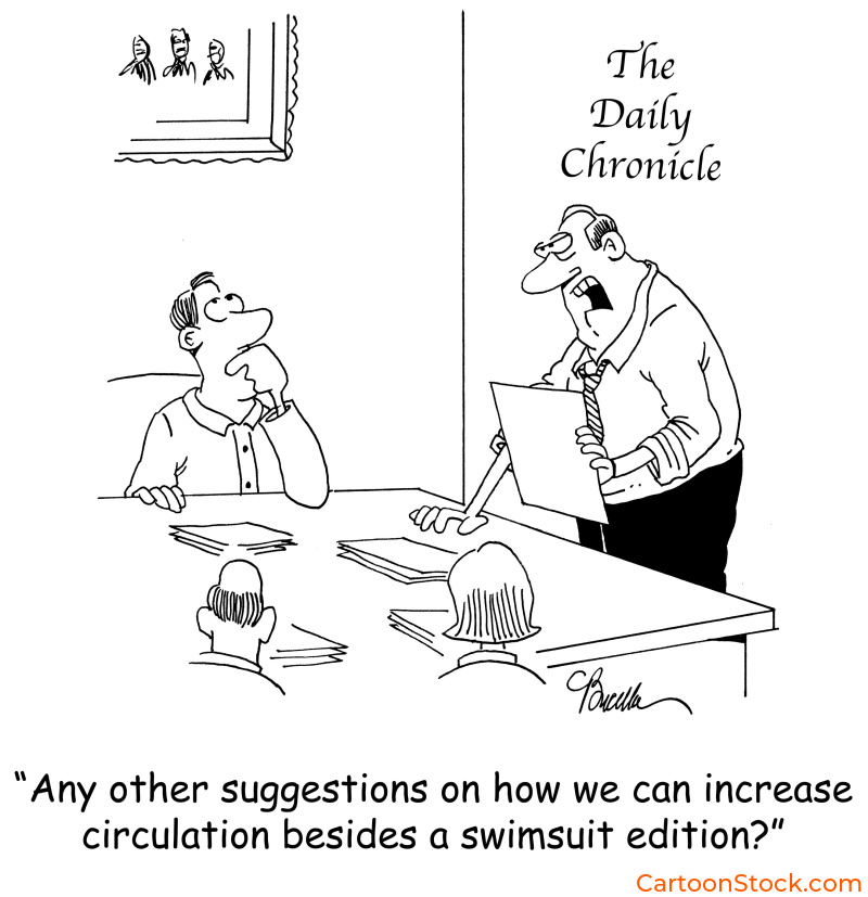cartoon used in online publication to attract subscribers through humour.