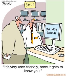 Image of computer with "do not touch" onscreen