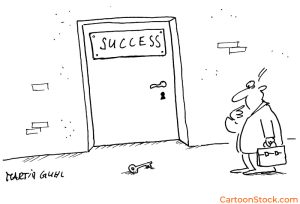 Image of a man with the key to success