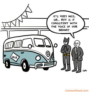 Image showing Batman buying a VW camper
