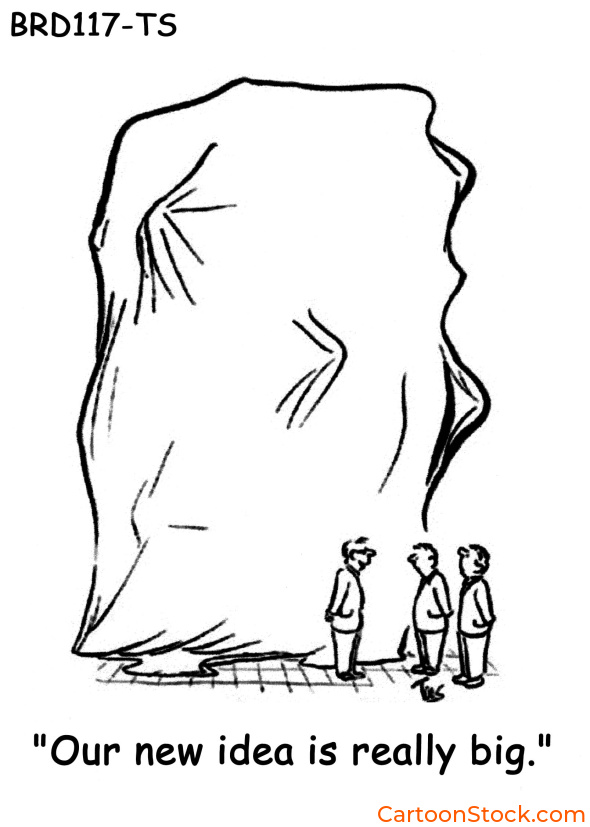 Image of people unveiling a really big idea