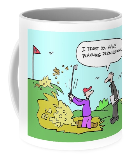 mug with golfing humour