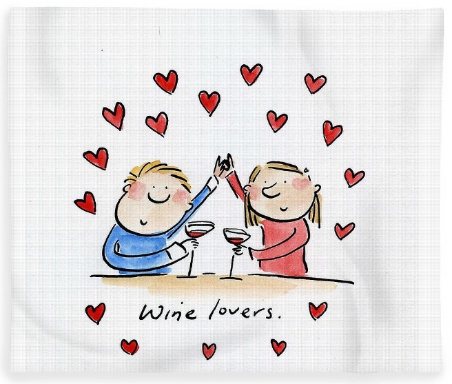 Cartoonist Roie Brookes wine lovers on a fleece blanket gift