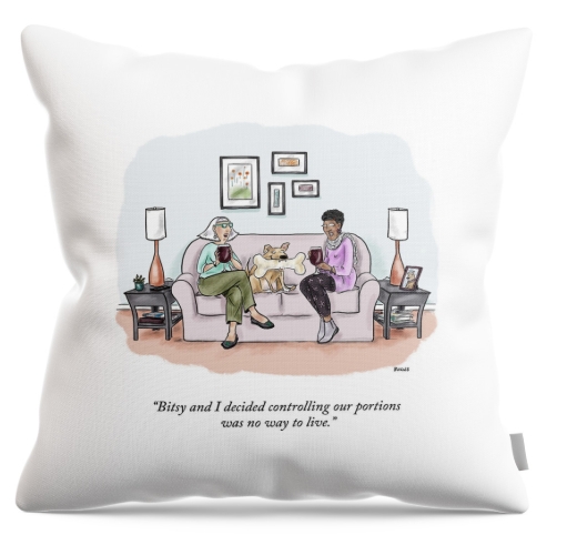Cartoon on a throw cushion gift for all occasions by Teresa Burns Pankhurts